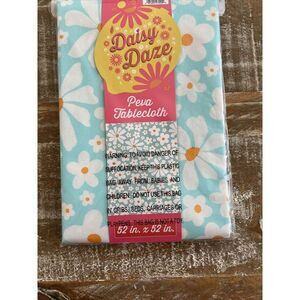 Pastel Daisy Vinyl Tablecloth 52 In X 52 In‎ 60 In Round Blue